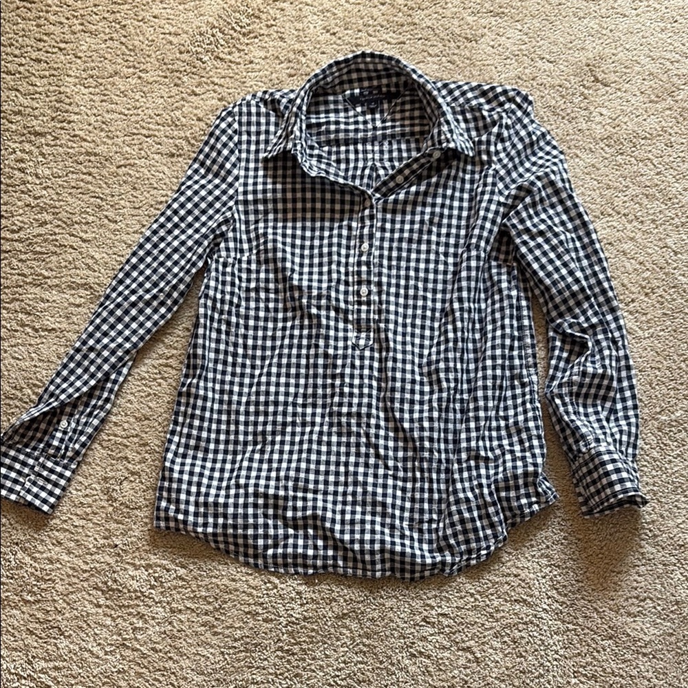 Tommy Hilfiger Navy and White Checkered Shirt